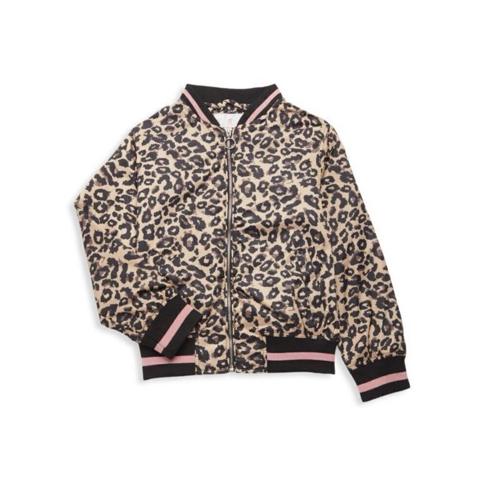 URBAN REPUBLIC Girl's Leopard-Print Bomber Jacket size L (14/16)